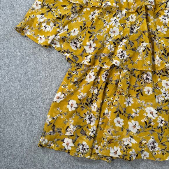Show Me Your Mumu Triple Decker Romper Size Medium Yellow Floral Off Shoulder - Picture 2 of 10
